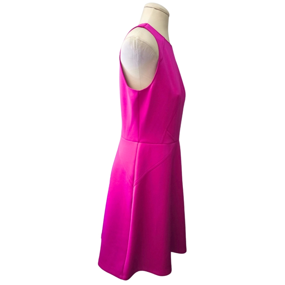 TED BAKER London Sew In Love Mitton Scuba Sleeveless Skater Dress Hot Pink 4/10 - Picture 5 of 8